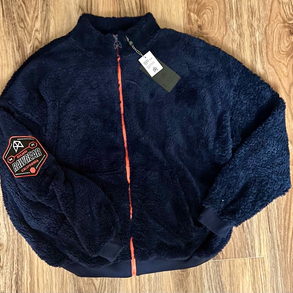 Raw gear full zip fuzzy Sherpa jacket